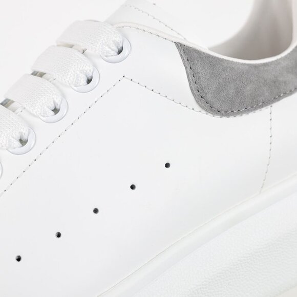 Alexander Mcqueen White Heel Height-Enhancing Casual Grey Men's Sneakers - Picture 6 of 7